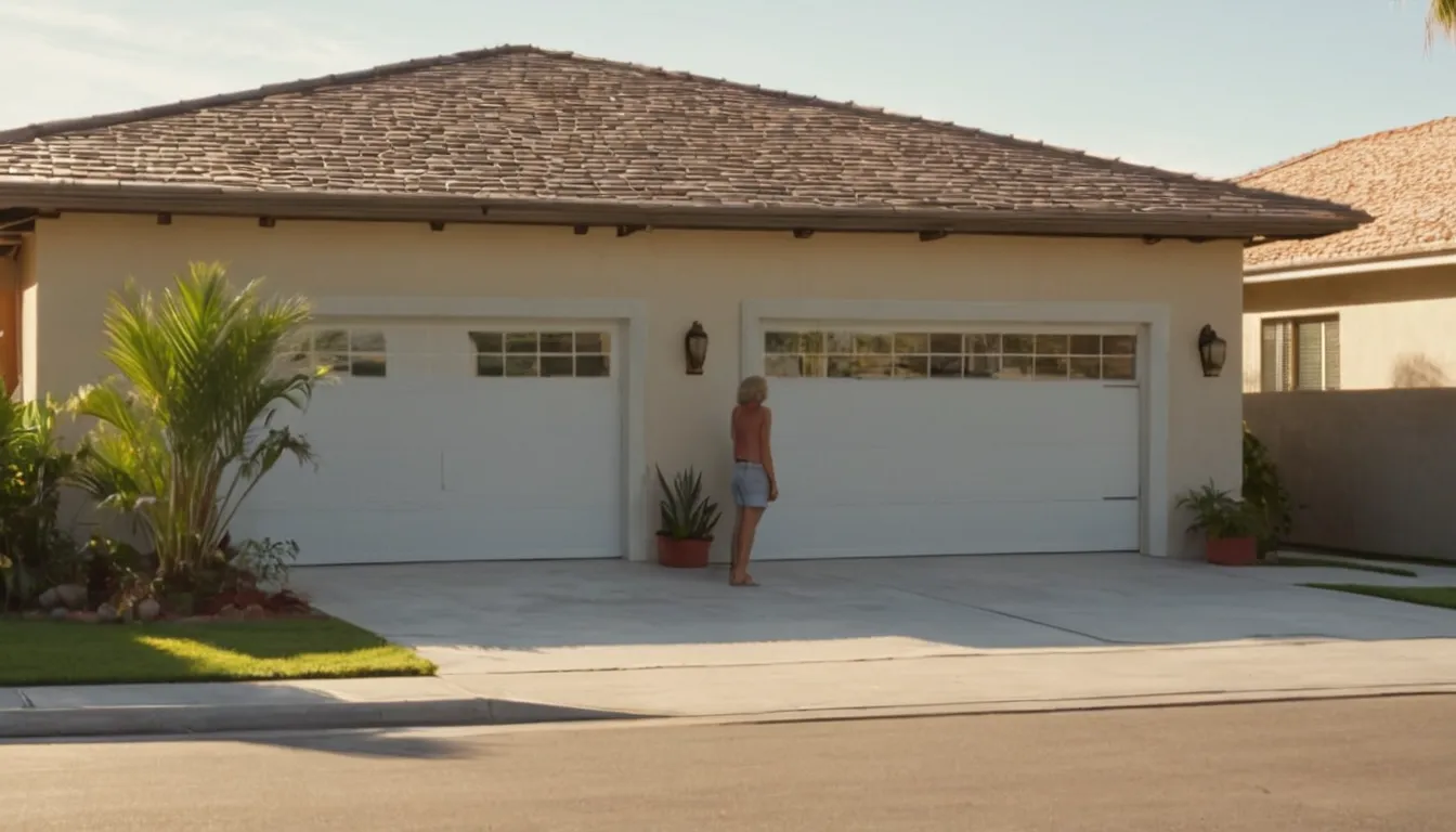 A homeowner looking at a garage door at a house in Kissimmee